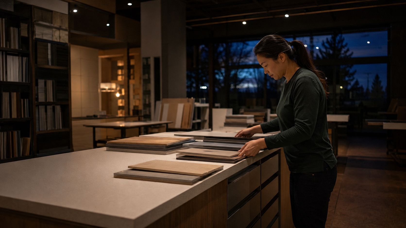After-hours showroom sample sorting