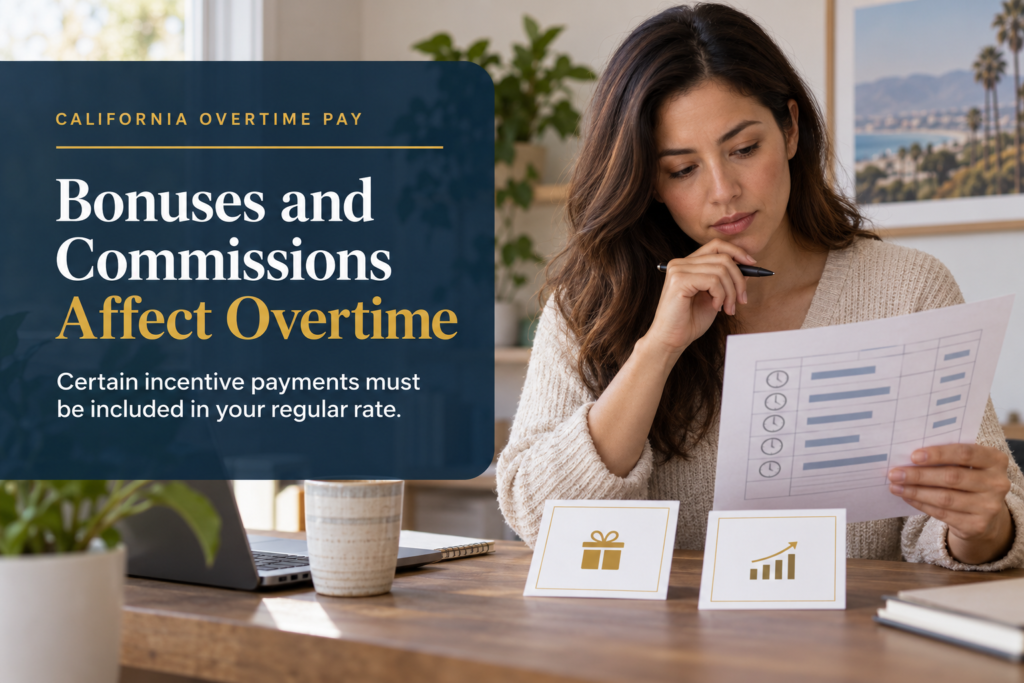 California overtime bonuses and commissions